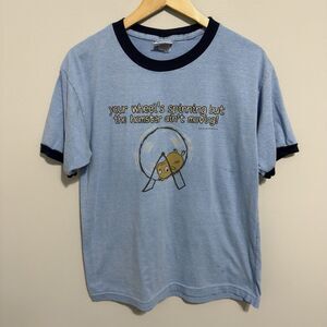 Vintage 90's Wheels Spinning Hamster Ain’t Moving Cartoon Funny Tee Shirt Large